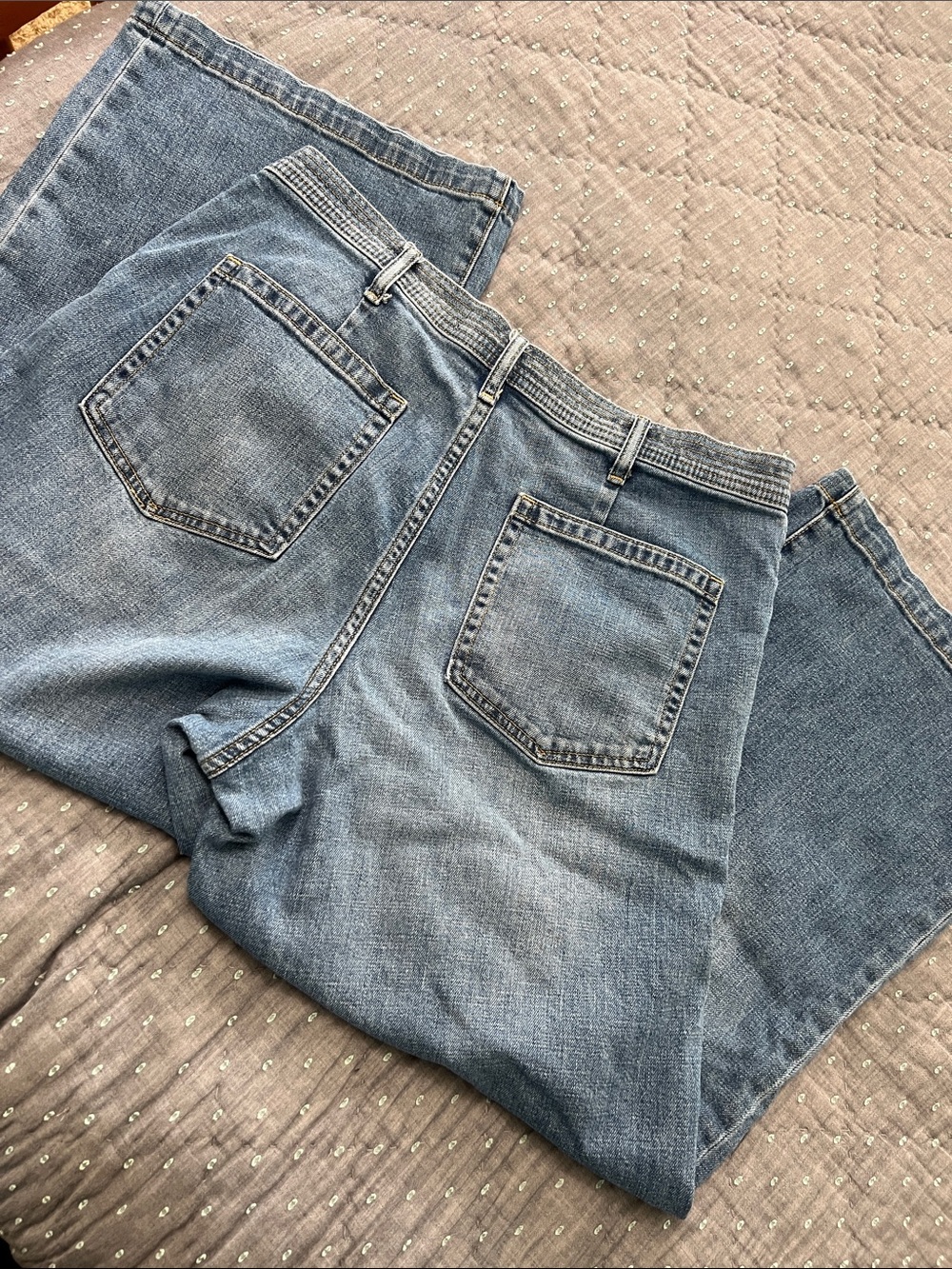 GAP Wide Leg Trouser Super High Rise 32 Crop Jeans Flare